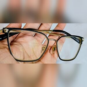 Versace Black and Gold Cat-Eye Frame Glasses